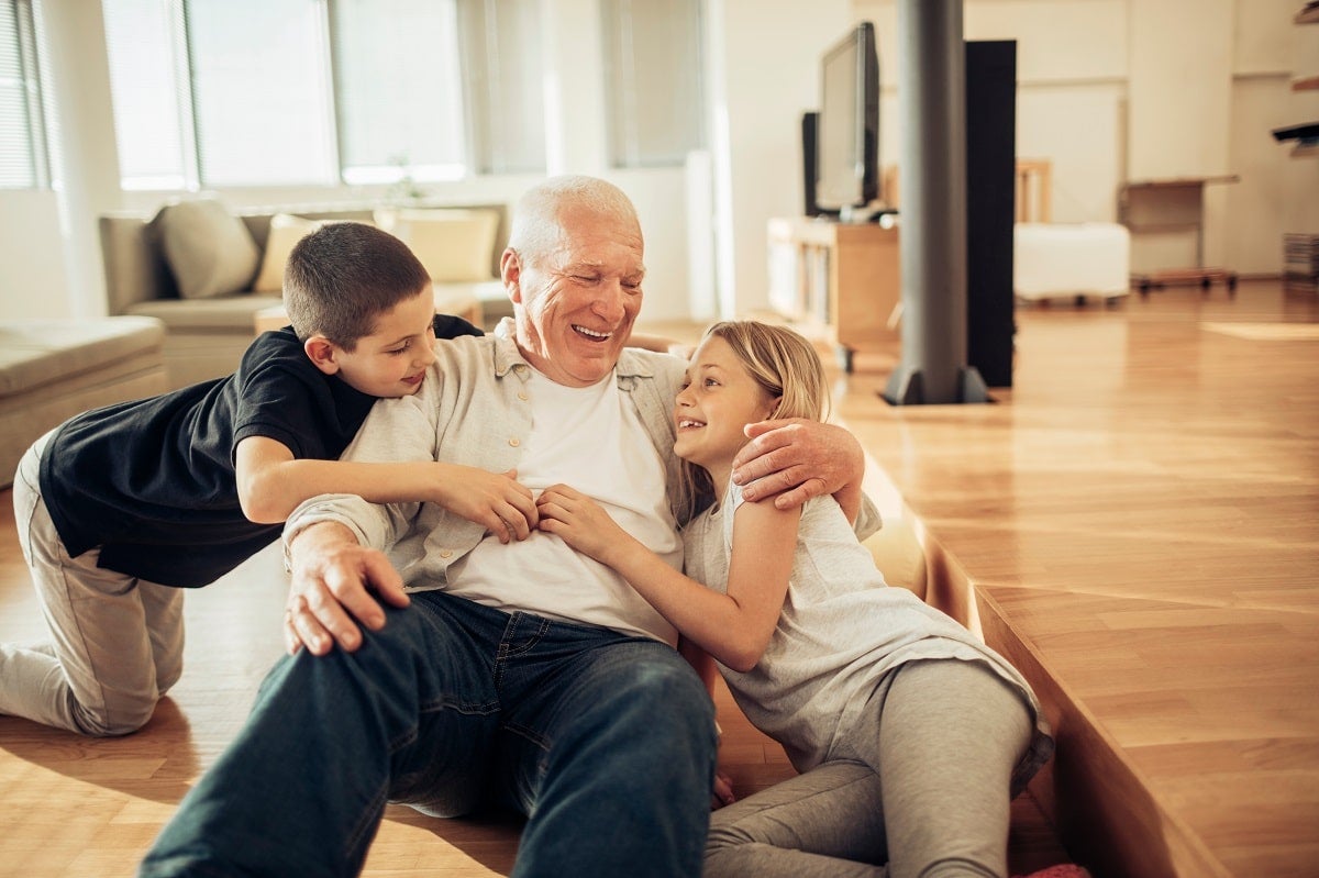 Kids with grandfather